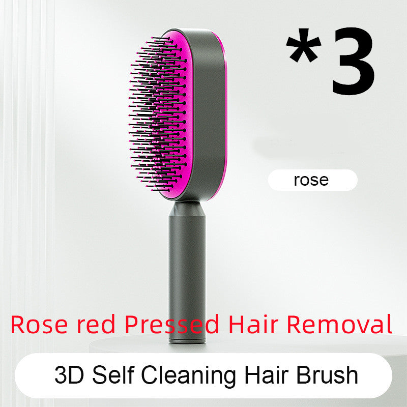 Self-Cleaning Hairbrush with 3D Air Cushion — Detangling Scalp Massage Brush