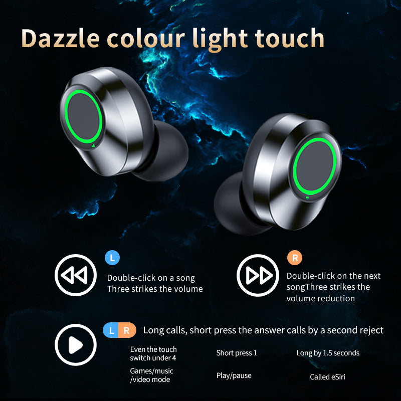 YD03 TWS Wireless Earbuds — Bluetooth 5.3 LED Display Breathing Light Graphene