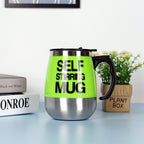 Self-Stirring Coffee Mug 400ml — Electric Auto-Mix Stainless Steel Cup with Handle