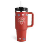 40oz Insulated Stainless Steel Tumbler with Handle & Straw — Hot 12Hr Cold 24Hr