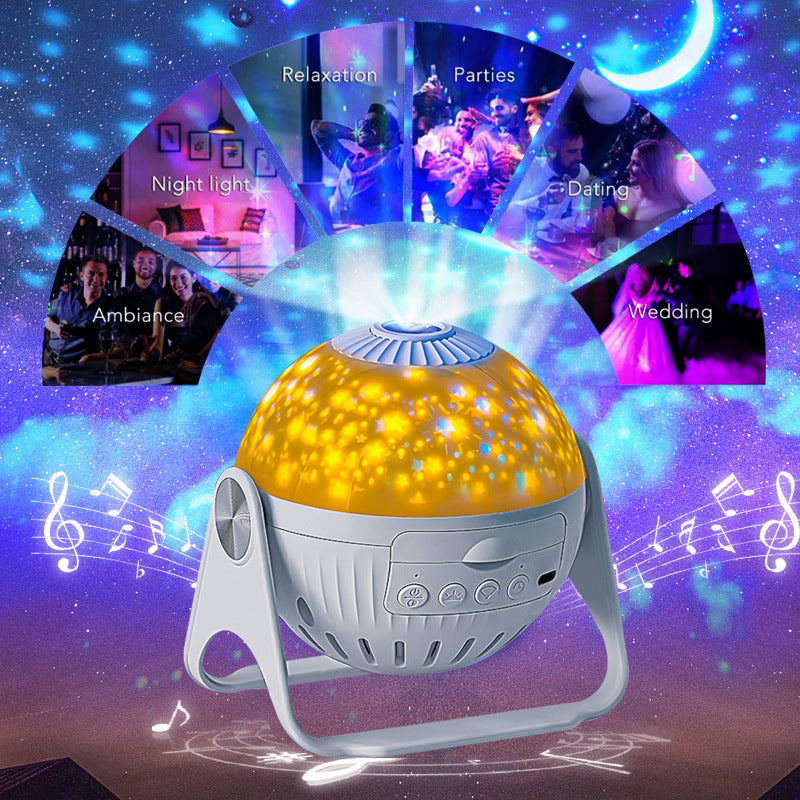 Galaxy Star Projector Night Light — Bedroom Projector with Colour Discs & Bluetooth