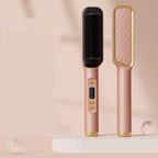 2-in-1 Ionic Hair Straightener & Curling Comb — Ceramic PTC with LCD Option