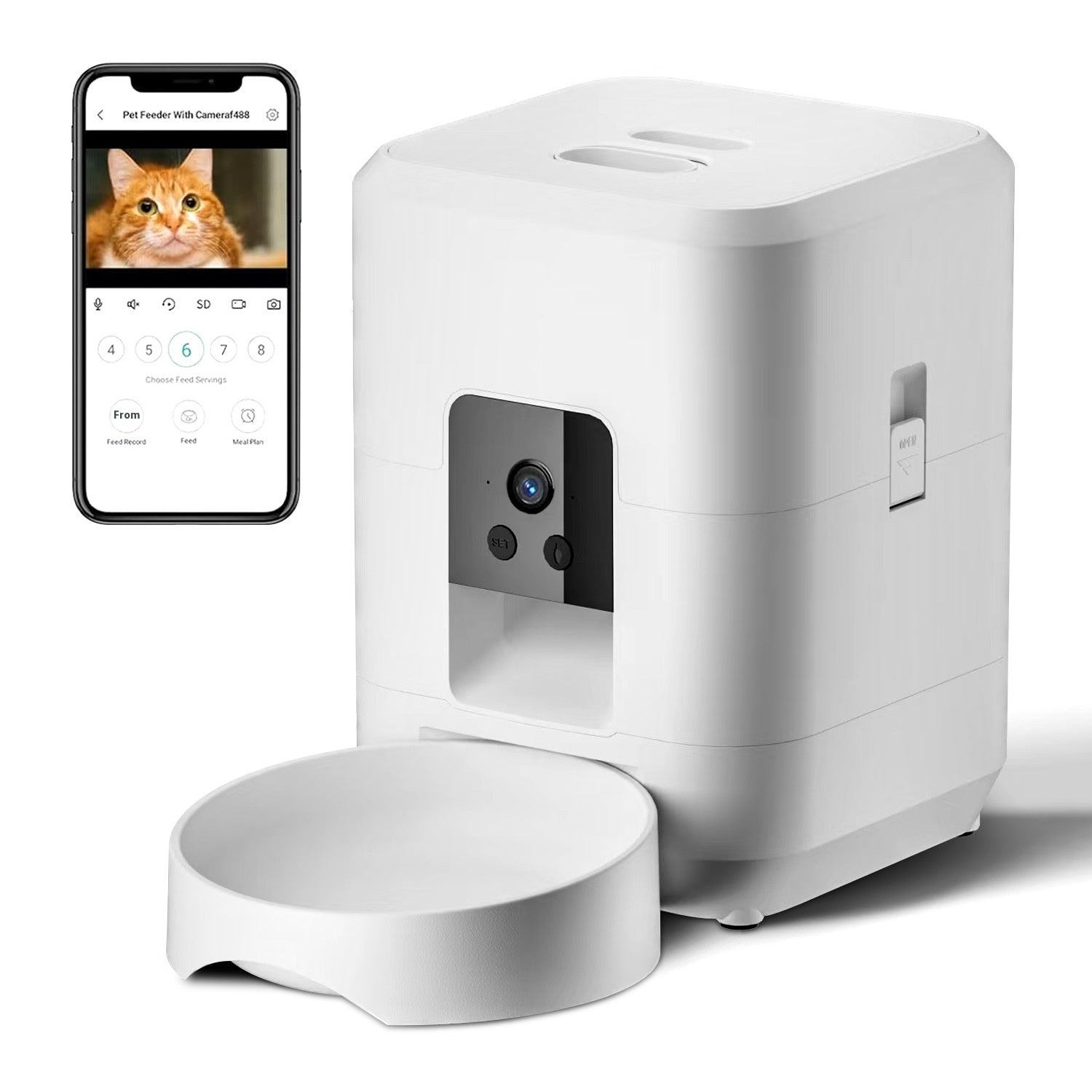 Smart Automatic Cat Feeder with WiFi & Timer — Quantitative Pet Food Dispenser