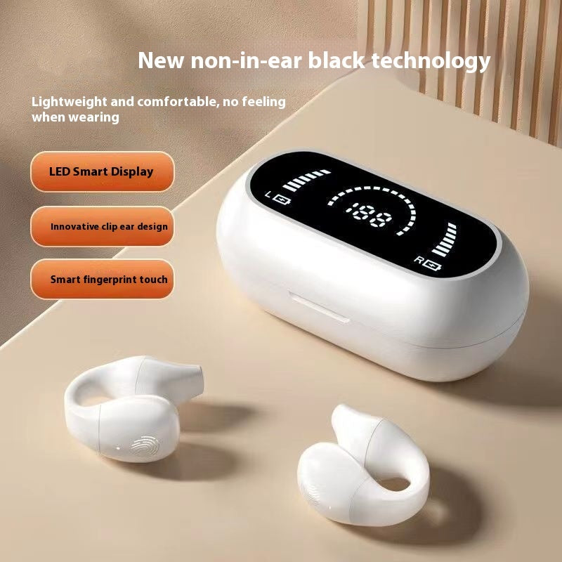 Ear Clip Open-Ear Bluetooth 5.2 Headphones — 36Hr HIFI Dual Drive 350mAh Case