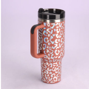 40oz Insulated Stainless Steel Tumbler with Handle & Straw — Hot 12Hr Cold 24Hr