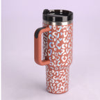 40oz Insulated Stainless Steel Tumbler with Handle & Straw — Hot 12Hr Cold 24Hr