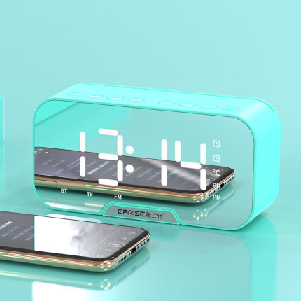 Alarm Clock Bluetooth Speaker 3W — FM Radio TF Card 4Hr Battery Display
