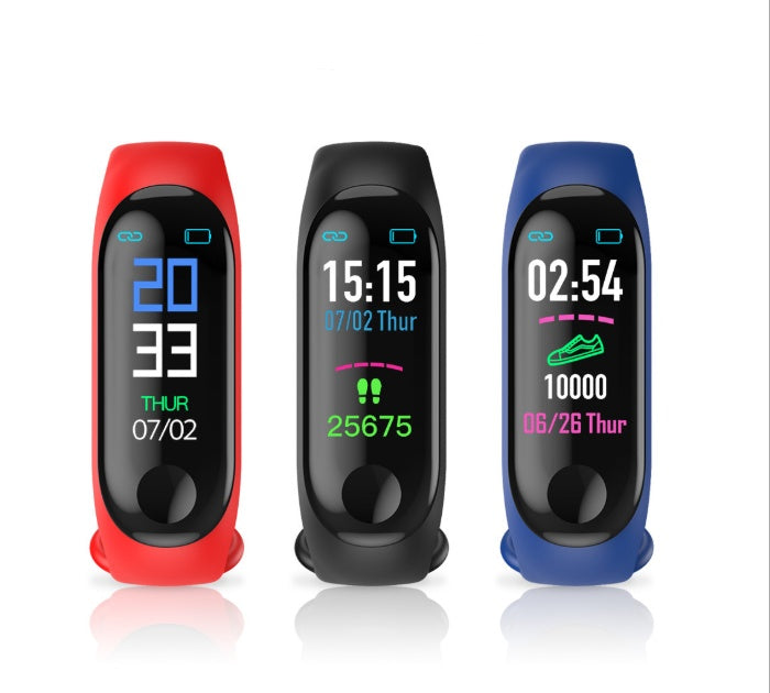 M3 Smart Fitness Bracelet — IP68 Heart Rate Blood Pressure Sleep Monitor