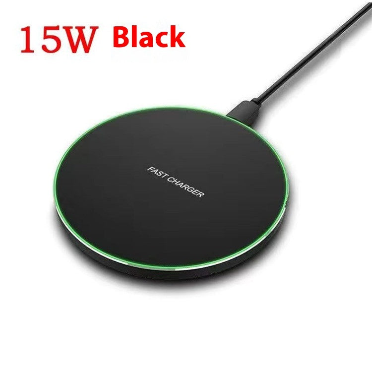 15W Wireless Charger with USB-C Cable — Fast Charging Pad for Smartphones