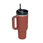 40oz Insulated Stainless Steel Tumbler with Handle & Straw — Hot 12Hr Cold 24Hr