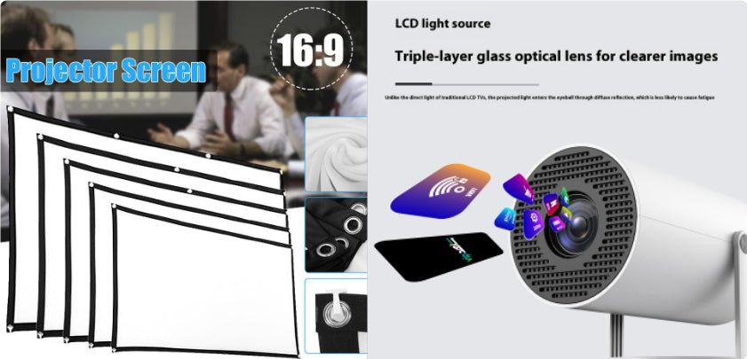 Magcubic HY300 Mini Projector — 720p WiFi Bluetooth 5.0 Auto Keystone 130-inch
