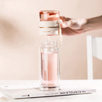 Bouteille à thé en verre à double paroi avec infuseur — 400ml/450ml Borosilicate Anti-fuite
