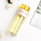 Bouteille à thé en verre à double paroi avec infuseur — 400ml/450ml Borosilicate Anti-fuite