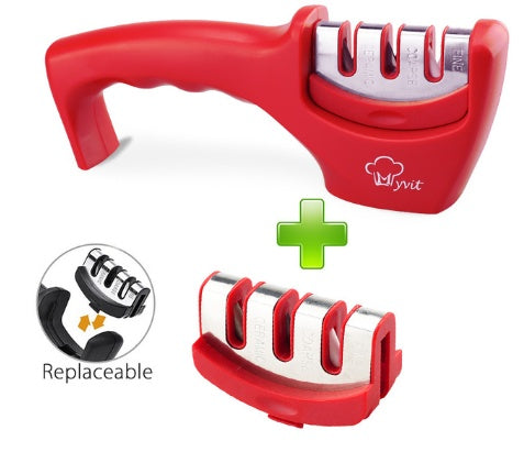 Diamond Tungsten Pull-Through Knife Sharpener — Stainless Steel Kitchen Tool