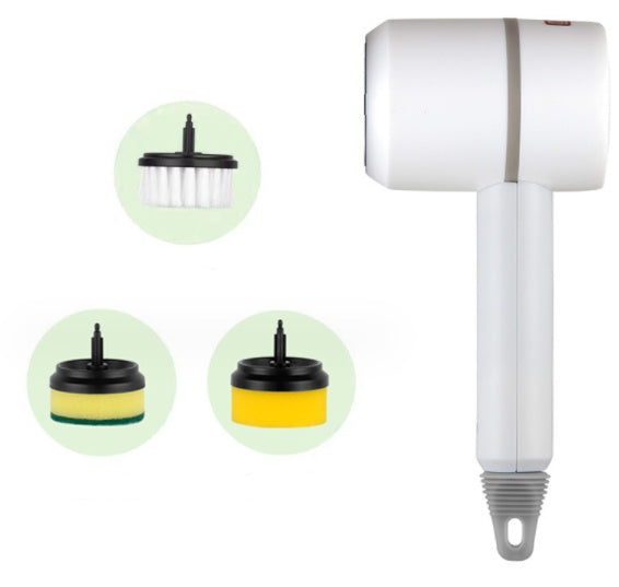 Electric Cleaning Brush Set — Rechargeable Multifunctional Scrubber 3 Brush Heads