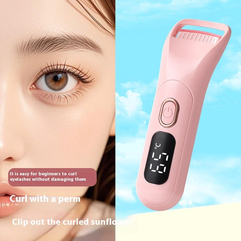 Electric Heated Eyelash Curler with Digital Display — USB Rechargeable 200mAh