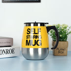 Self-Stirring Coffee Mug 400ml — Electric Auto-Mix Stainless Steel Cup with Handle
