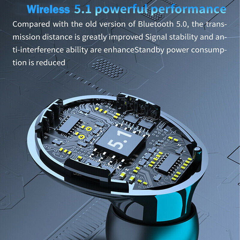 IPX7 Waterproof TWS Earbuds — Bluetooth 5.1 LED Display Touch Control Hi-Fi