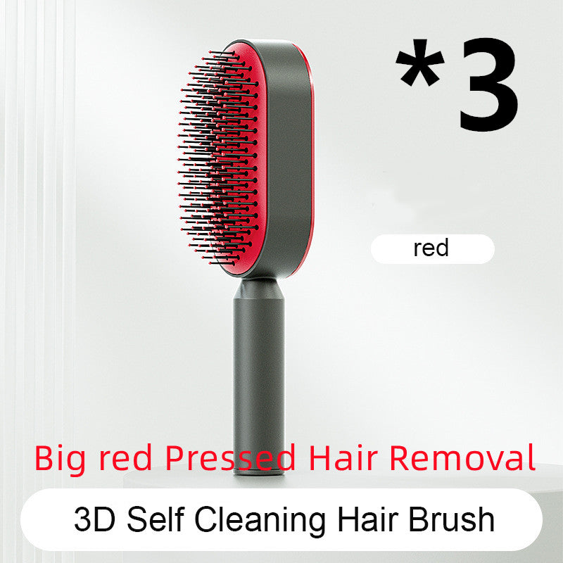 Self-Cleaning Hairbrush with 3D Air Cushion — Detangling Scalp Massage Brush