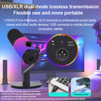 ZX777 RGB Moving Coil Microphone — USB & XLR Dual-Mode with Noise Reduction