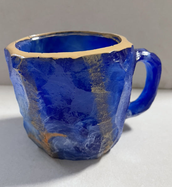 Mineral Crystal Effect Resin Coffee Mug 400ml — Decorative Handle Cup Gift