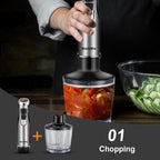 Biolomix 4-in-1 Hand Blender 1200W — Stick Blender with Whisk & Chopper Bowl