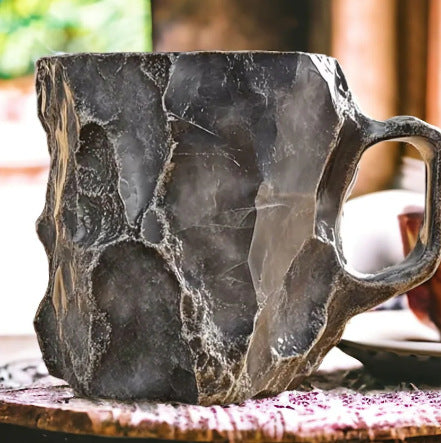 Mineral Crystal Effect Resin Coffee Mug 400ml — Decorative Handle Cup Gift