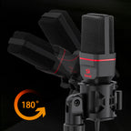 Condenser Microphone with Tripod Stand — 3.5mm Home Studio Mic for iPhone & PC