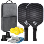 Pickleball Paddle Set — 2 Carbon Fibre Paddles, 4 Balls & Carry Bag