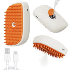 USB Rechargeable Steam Pet Grooming Brush — Cat & Dog Spray Massage Comb