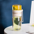 Bouteille à thé en verre à double paroi avec infuseur — 400ml/450ml Borosilicate Anti-fuite