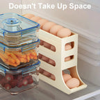 4-Layer Automatic Egg Roller Tray — 30-Egg Refrigerator Organiser 4 Colours