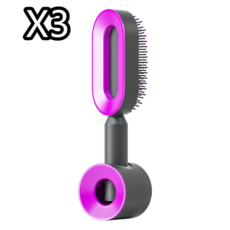 Self-Cleaning Hairbrush with 3D Air Cushion — Detangling Scalp Massage Brush