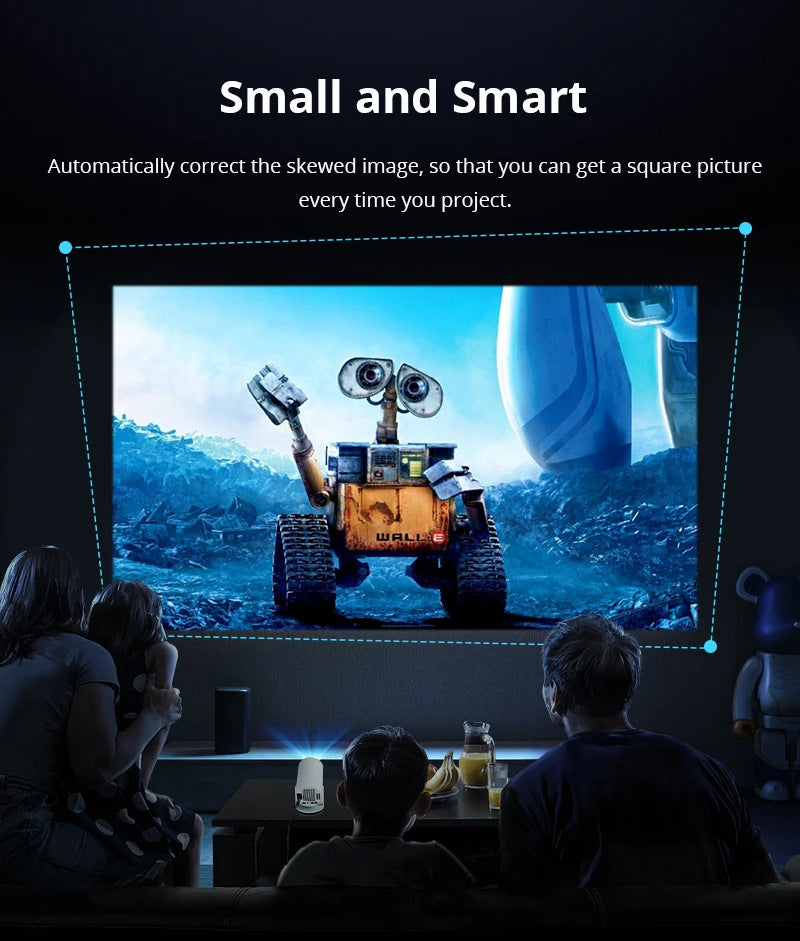 HY300 Android Smart Mini Projector 720p — 120 ANSI Lumens Home Cinema EU/US Plug