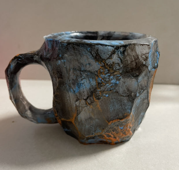 Mineral Crystal Effect Resin Coffee Mug 400ml — Decorative Handle Cup Gift