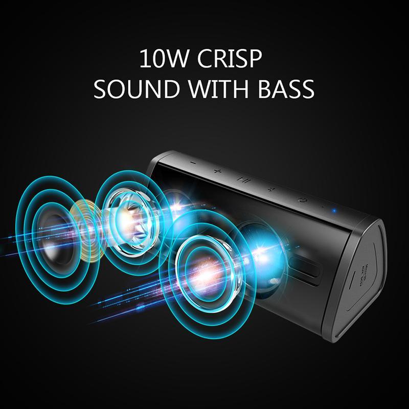 Waterproof Outdoor Bluetooth Speaker 10W — Subwoofer Stereo Portable 333g