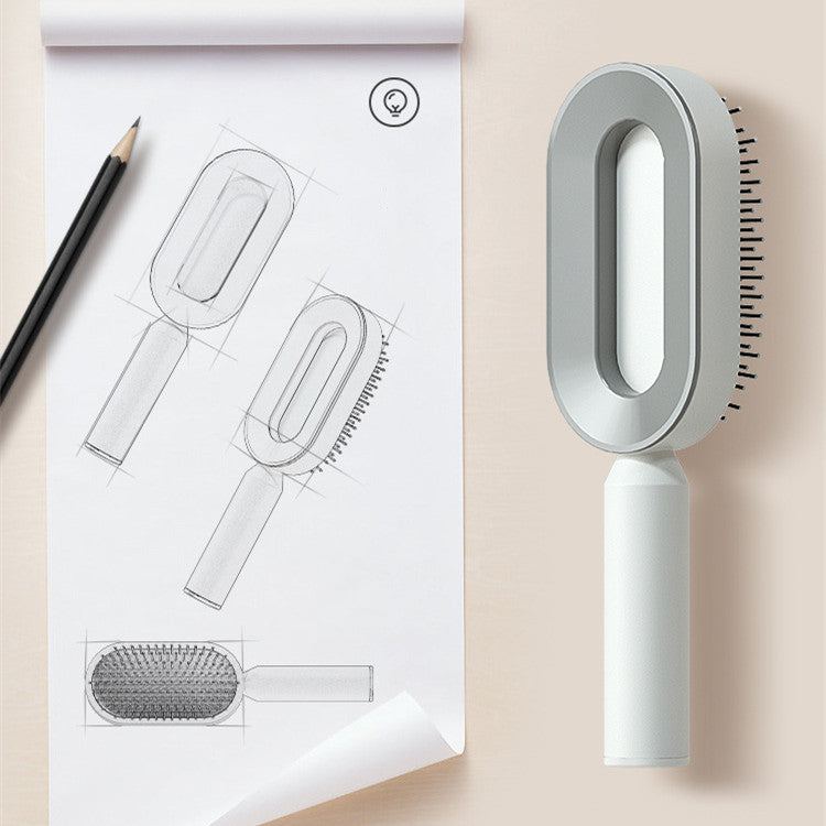 Self-Cleaning Hairbrush with 3D Air Cushion — Detangling Scalp Massage Brush