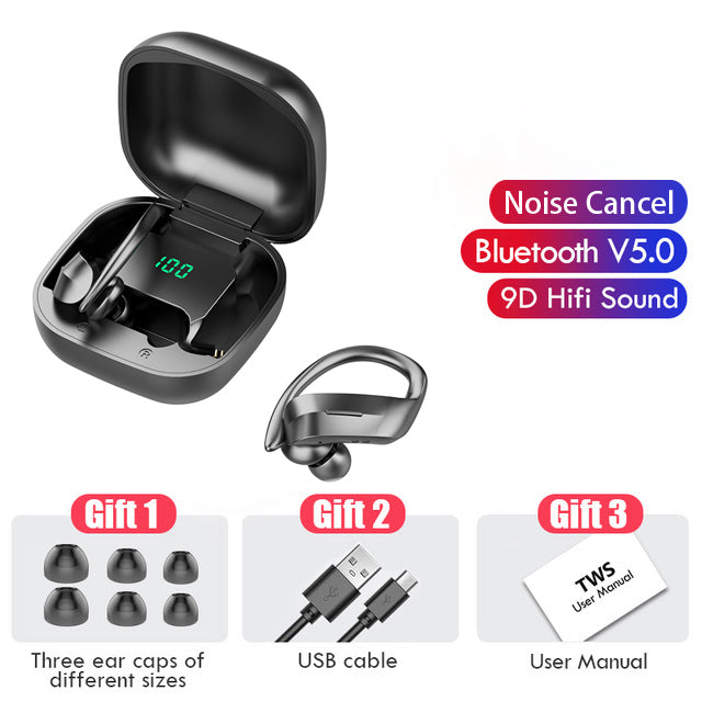 Casque Bluetooth supra-auriculaire avec NFC et affichage numérique — Stéréo sans fil V5.0