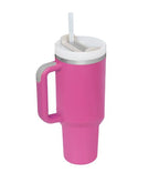 40oz Insulated Stainless Steel Tumbler with Handle & Straw — Hot 12Hr Cold 24Hr