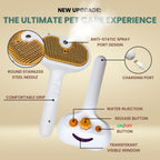 Steam Spray Pet Grooming Brush — Self-Cleaning Slicker for Cats & Dogs