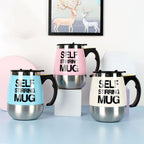 Self-Stirring Coffee Mug 400ml — Electric Auto-Mix Stainless Steel Cup with Handle