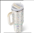 40oz Insulated Stainless Steel Tumbler with Handle & Straw — Hot 12Hr Cold 24Hr