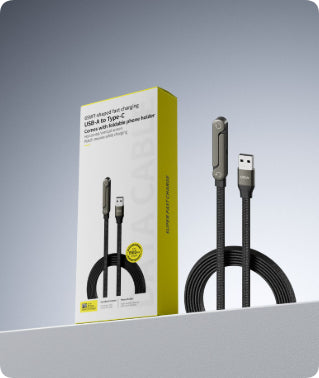 2-in-1 Fast Charging Cable with Phone Stand — 240W USB-C Braided Cable Holder