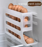 4-Layer Automatic Egg Roller Tray — 30-Egg Refrigerator Organiser 4 Colours
