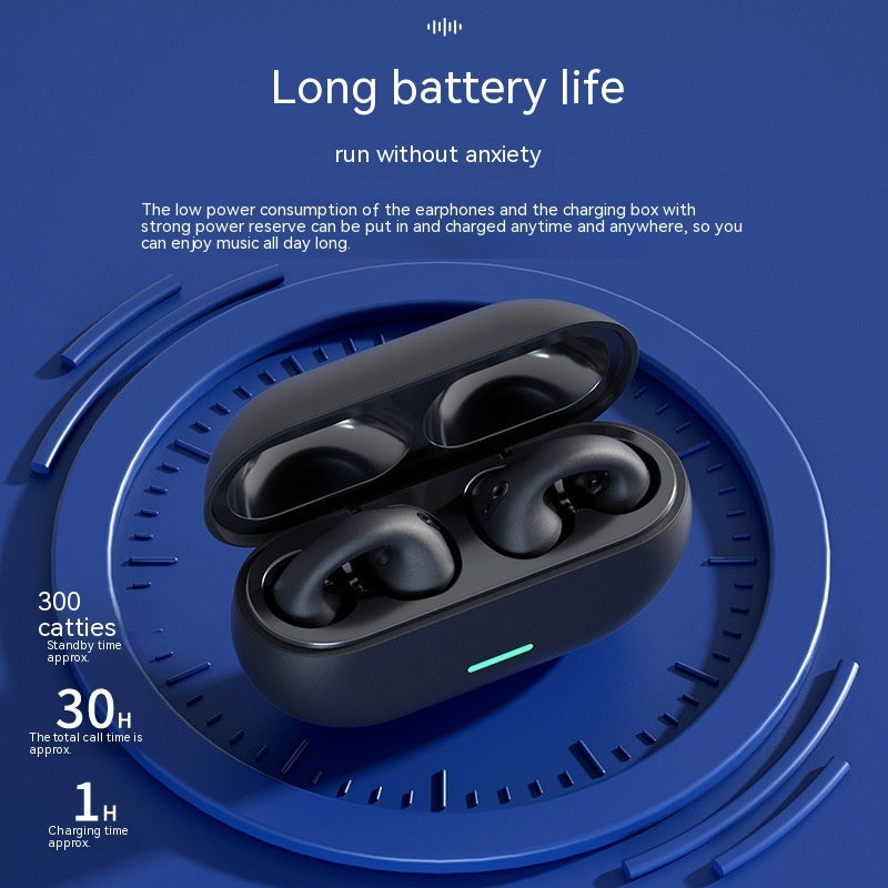 DX09 Clip-On Open-Ear Headphones — Waterproof Sports Earphones Breathing Light