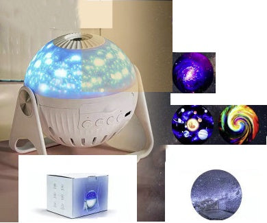 Galaxy Star Projector Night Light — Bedroom Projector with Colour Discs & Bluetooth