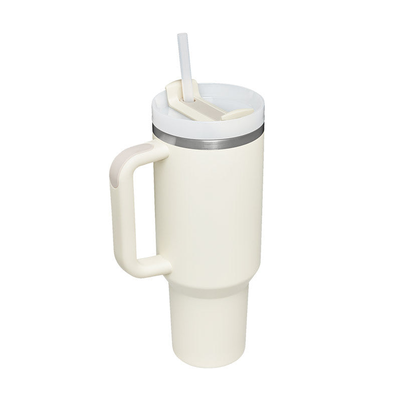 40oz Insulated Stainless Steel Tumbler with Handle & Straw — Hot 12Hr Cold 24Hr