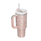 40oz Insulated Stainless Steel Tumbler with Handle & Straw — Hot 12Hr Cold 24Hr