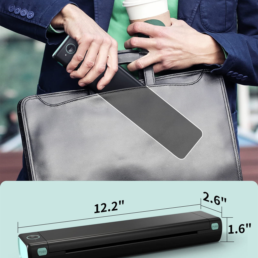 Imprimante thermique portable Bluetooth Phomemo M08F A4 — Imprimante de bureau mobile sans fil