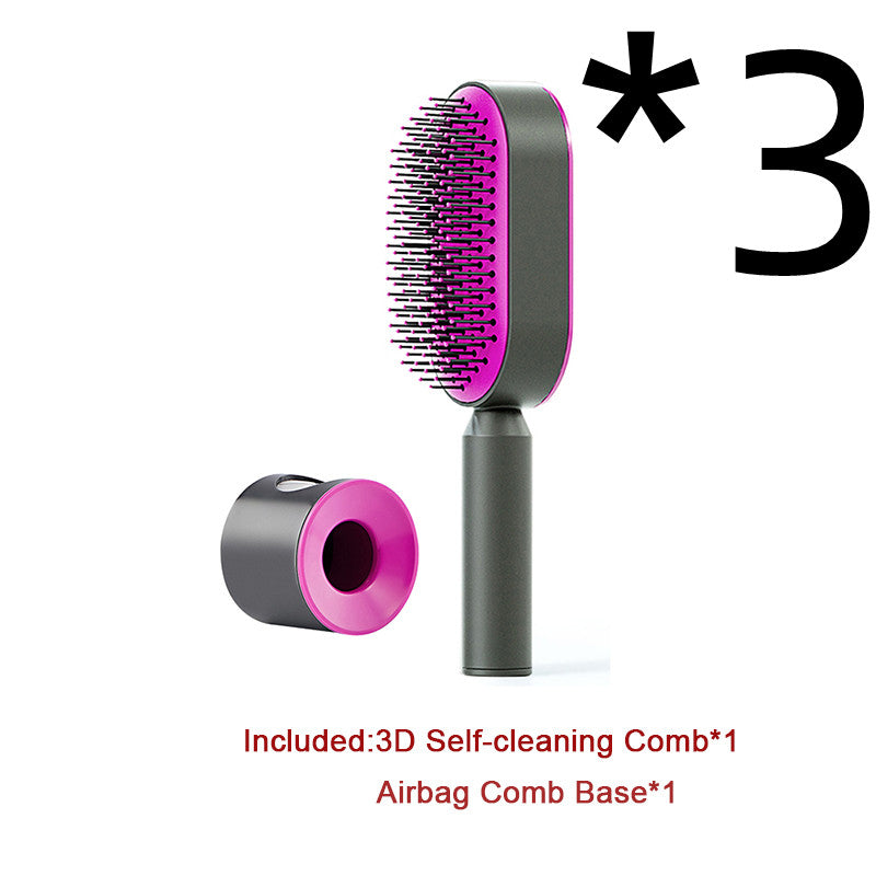 Self-Cleaning Hairbrush with 3D Air Cushion — Detangling Scalp Massage Brush